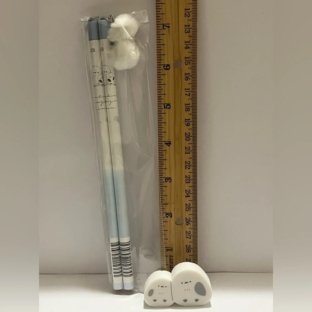 Japan Enaga Long Tail Bird Pencil/Eraser Bundle